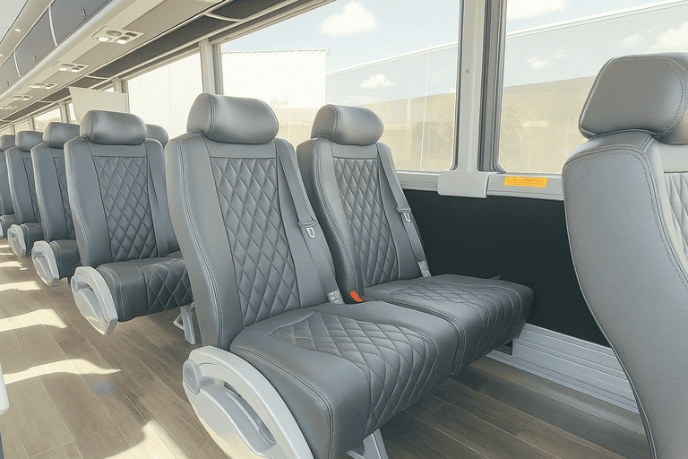 interior of Westland Coach Bus Service charter bus