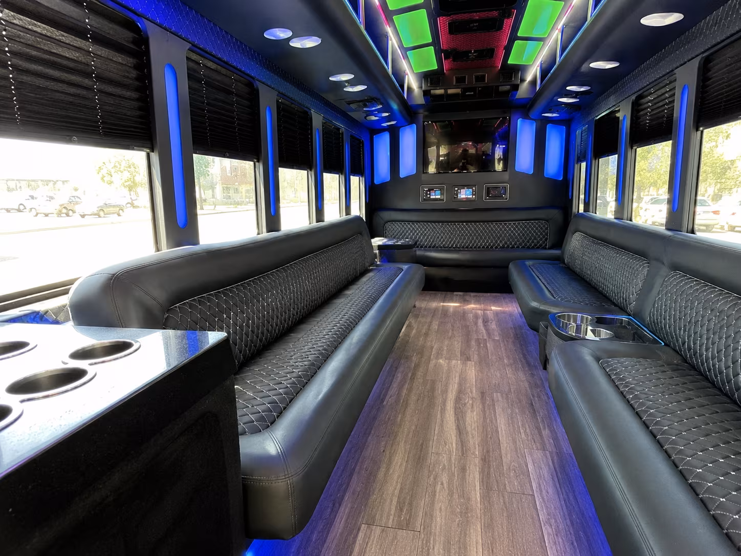 westland 15 passenger party bus inside