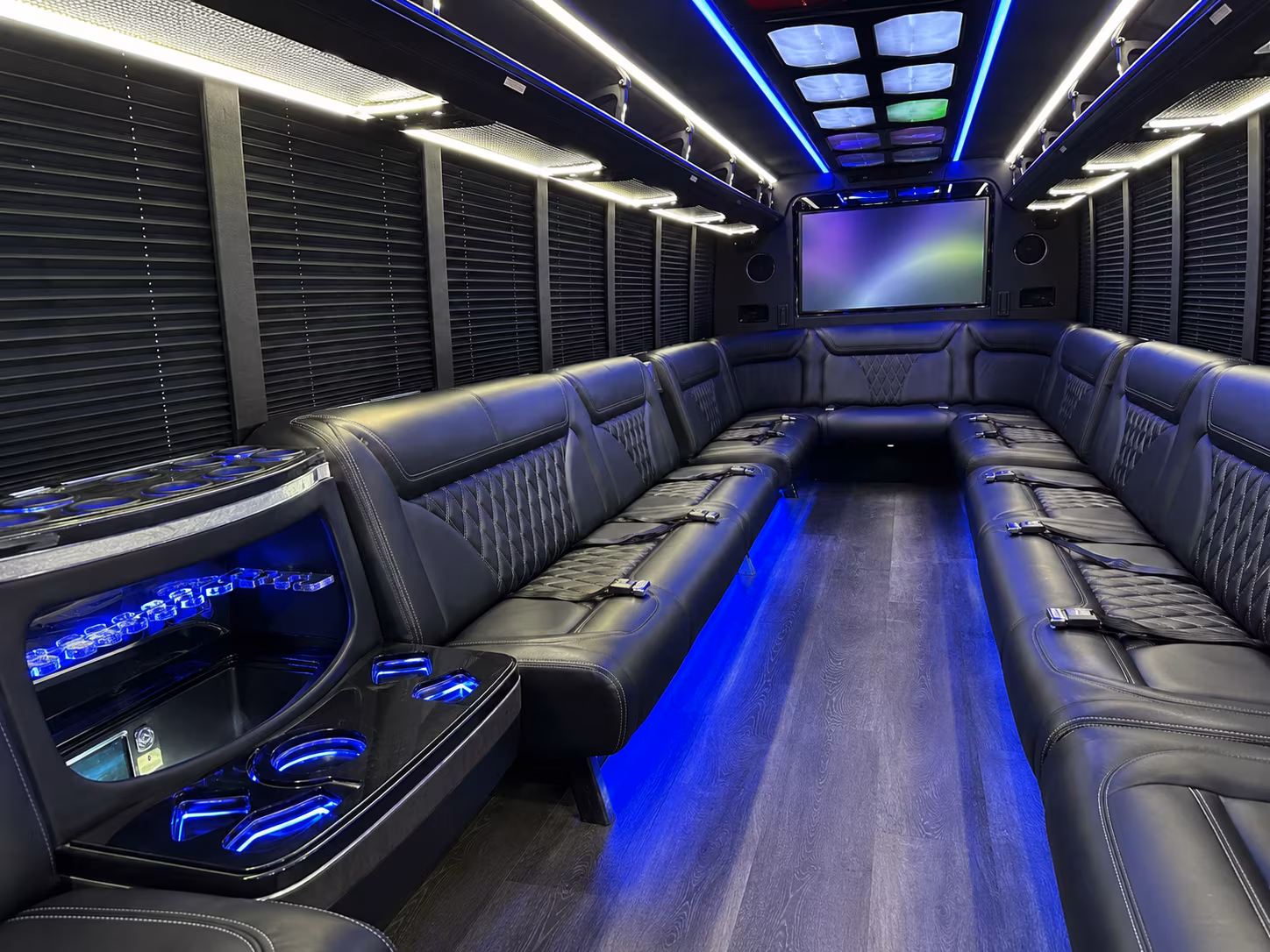 westland 20 passenger party bus inside