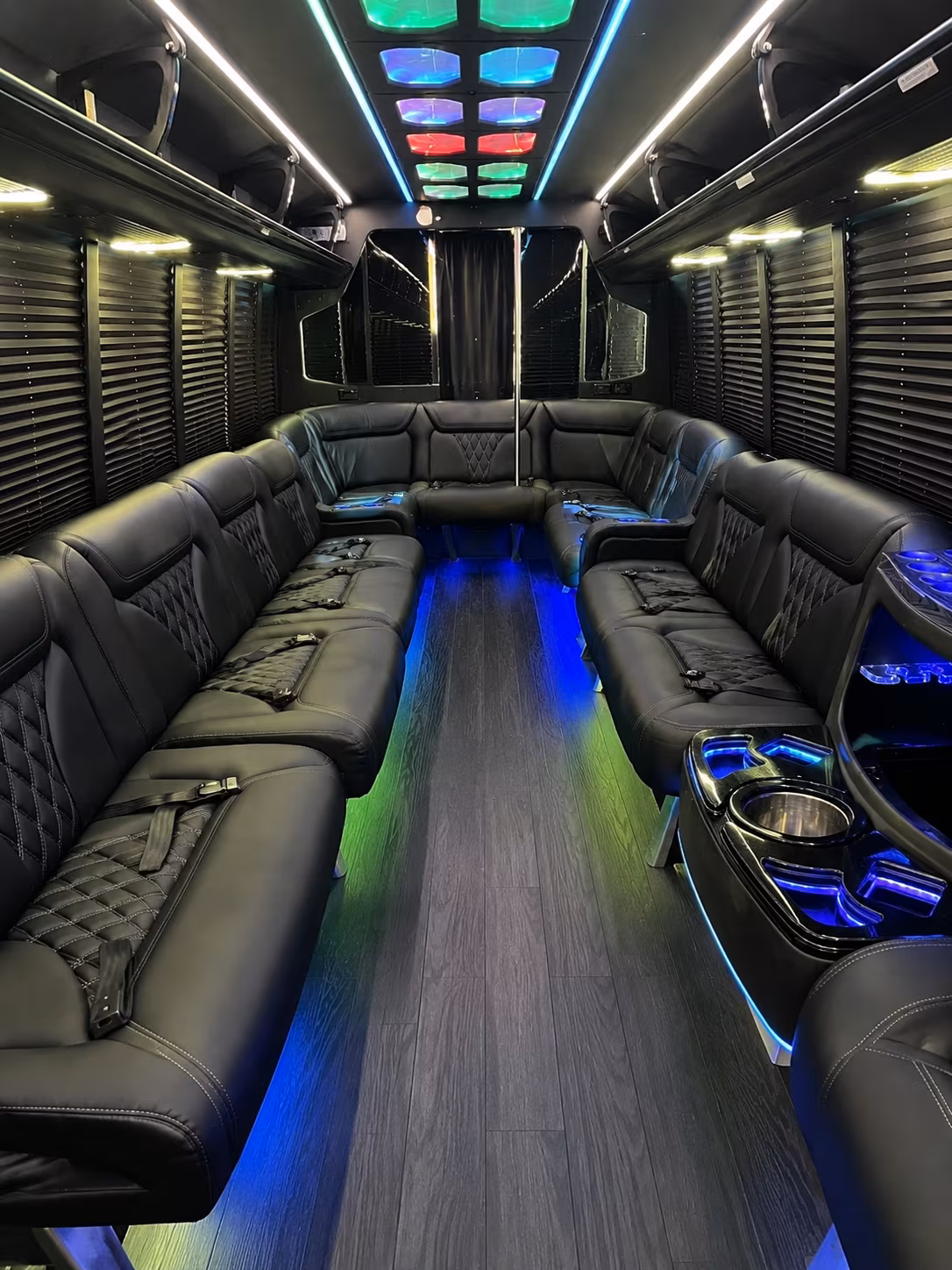 westland 20 passenger party bus interior