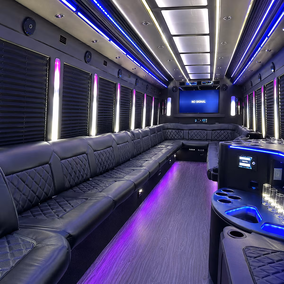 westland 30 passenger party bus inside